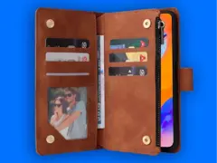 Кожаный чехол-книжка для Xiaomi Redmi Note 12 Pro 5G (цвет кофе) - 7